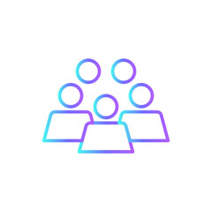 People Teamwork and Management icon with blue duotone style. team, group, person, social, human, user, avatar. Vector illustration