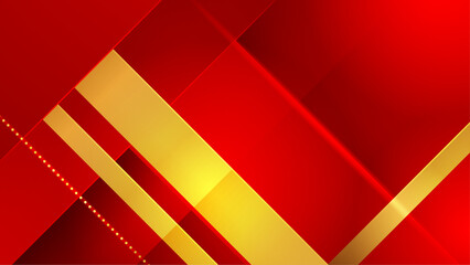 Fototapeta na wymiar Modern abstract red and gold geometric design background