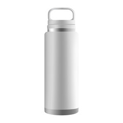 Realistic Stainless Steel Water Bottle Mockup Illustration