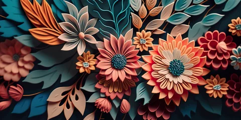 Möbelaufkleber Spring Blossom: A Delightful Floral Pattern Background Generative AI © Лилия Захарчук
