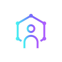 Abilities Business people icon with blue duotone style. concept, strategy, solution, person, challenge, goal, performance. Vector illustration