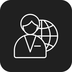 Outsource Business people icon with black filled line style. person, partnership, job, recruitment, collaboration, employee, career. Vector illustration