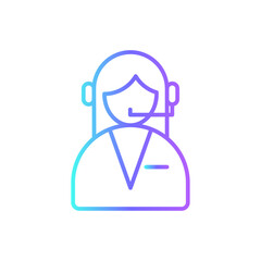 Support Business people icon with blue duotone style. center, online, communication, information, assistant, telemarketing, info. Vector illustration