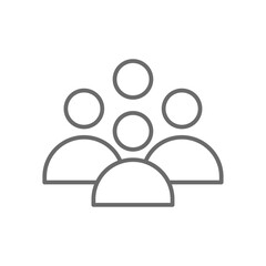 People Teamwork and Management icon with black outline style. team, group, person, social, human, user, avatar. Vector illustration