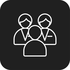 Meeting Business people icon with black filled line style. communication, conference, human, group, partnership, collaboration, cooperation. Vector illustration