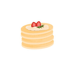 pancakes with strawberry jam