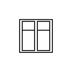 Window Real Estate icon with black outline style. house, home, architecture, frame, room, interior, construction. Vector illustration