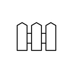 Fence Real Estate icon with black outline style. barrier, garden, wood, wooden, security, architecture, plank. Vector illustration