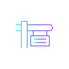 Sign Board Real Estate icon with blue duotone style. information, frame, element, road, billboard, street, direction. Vector illustration