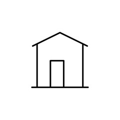 Home Real Estate icon with black outline style. house, real, construction, residential, modern, architecture, building. Vector illustration