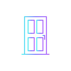 Door Real Estate icon with blue duotone style. home, interior, doorway, room, entrance, lock, enter. Vector illustration