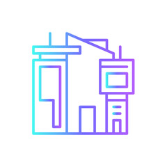 Condo Real Estate icon with blue duotone style. apartment, town, home, residential, architecture, skyscraper, office. Vector illustration