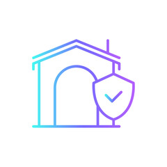 Insurance Real Estate icon with blue duotone style. protection, safety, home, family, house, care, security. Vector illustration