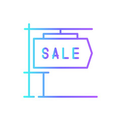 For Sale Real Estate icon with blue duotone style. sign, tag, buy, discount, offer, price, poster. Vector illustration