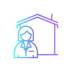 Realtor Real Estate icon with blue duotone style. home, house, apartment, building, agent, property, deal. Vector illustration