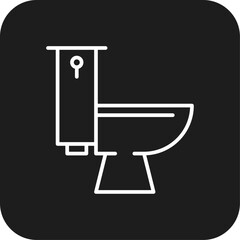 Toilet Real Estate icon with black filled line style. wc, bathroom, restroom, washroom, room, sanitary, hygiene. Vector illustration
