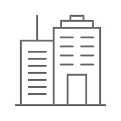 Office Real Estate icon with black outline style. business, home, management, building, flat, organization, city. Vector illustration