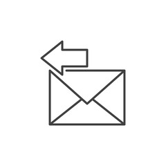 Envelope with Arrow vector Send Email or Message concept outline icon