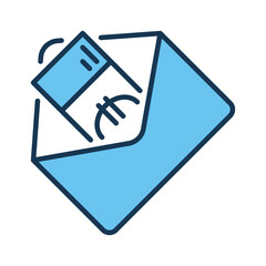 Envelope with EURO Money vector Salary concept colored icon