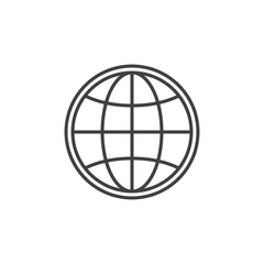 Globe vector concept round outline icon or sign