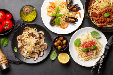 Various Italian pasta