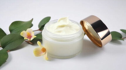 Obraz na płótnie Canvas moisturizing cream lotion on isolated white background made by. Generative ai