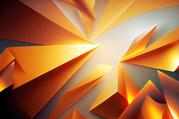 Astract orange geometric shapes as wallpaper background (Generative AI)