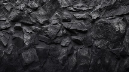 黒い白いコンクリートの壁、グランジ石の質感、暗い灰色の岩の表面背景パノラマワイドバナーGenerativeAI