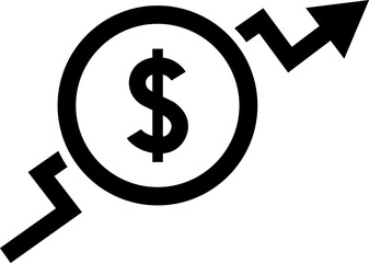 Cost reduction. Cost increase icon. Price reduced, discount icon. Financial vector illustration.