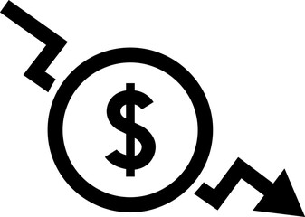 Obraz premium Cost reduction. Cost increase icon. Price reduced, discount icon. Financial vector illustration.