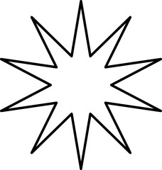 Star icon. Shiny and sparkle pictogram, blink glitter and glowing symbol. Vector night sky decorative boho elements isolated.