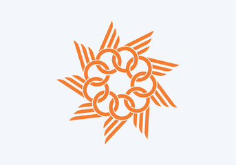 chain and wing illustration logo design