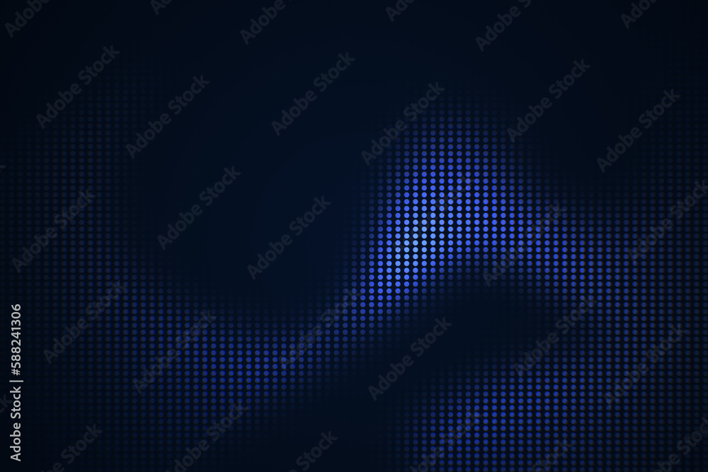 Poster Digital dark landing page backdrop with tech circles. 3D Rendering.