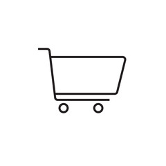 Trolley Marketing icon with black outline style. shop, buy, sale, cart, retail, commercial, basket. Vector illustration