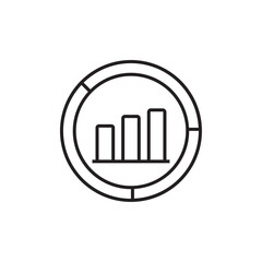 Analysis Marketing icon with black outline style. data, analytics, chart, graph, growth, research, diagram. Vector illustration