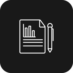 Report Marketing icon with black filled line style. building. Vector illustration