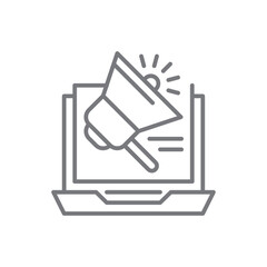 Digital Marketing Marketing icon with black outline style. media, social, strategy, seo, online, technology, internet. Vector illustration