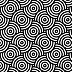 Fototapeta na wymiar Seamless Geometric circle Texture Pattern. Illustration about Seamless round shape geometric patterns set in black.