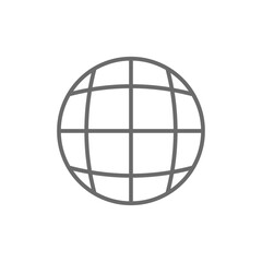 Global Marketing icon with black outline style. internet, globe, earth, map, planet, sphere, geography. Vector illustration