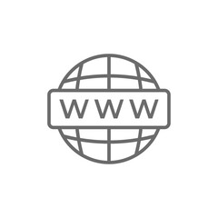 Website Marketing icon with black outline style. internet, website, information, social, online, network, connect. Vector illustration