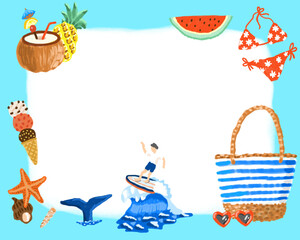 Fototapeta premium set of summer items