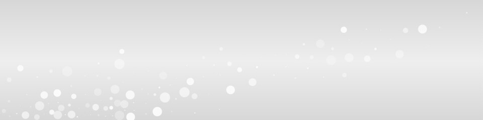 White Snowflake Vector Grey Panoramic Background.