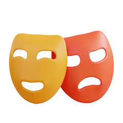 3d illustration actor's mask