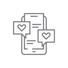 Social Media Marketing icon with black outline style. media, network, social, communication, mobile, like, app. Vector illustration