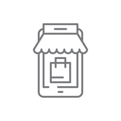 E-commerce Marketing icon with black outline style. cart, store, web, sale, market, delivery, payment. Vector illustration