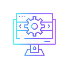 Page Optimization Marketing icon with blue duotone style. optimization, seo, page, network, engine, analytics, support. Vector illustration