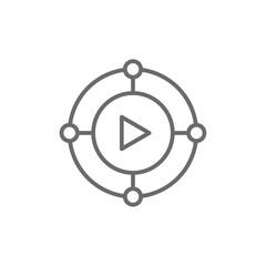 Media Marketing icon with black outline style. internet, social, network, communication, mobile, information, app. Vector illustration