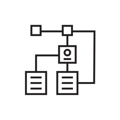 Algorithm Data analysis icon with black outline style. data, technology, computer, network, digital, information, automation. Vector illustration