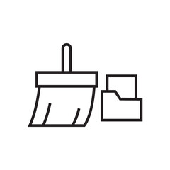 Cleaning Data analysis icon with black outline style. service, cleaner, housekeeping, hygiene, washer, quality, app. Vector illustration