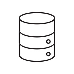 Database Data analysis icon with black outline style. information, storage, server. Vector illustration